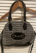 Juicy Couture Satchel Bag signature canvas Black Gray - £19.90 GBP