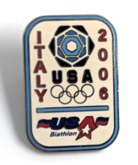 2006 Italy Biathlon Team USA Winter Olympics Torino Enamel Lapel Pin Sou... - $13.99