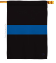 Blue Stripe House Flag Police 28 X40 Double-Sided Banner - £29.64 GBP