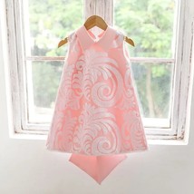 Baby Girl  Sequins  Silk Dress Sleeveless Girl Vintage  Bow Vestido Party Pagean - £73.05 GBP
