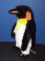 Rinco 9" plush  Emperor penguin vinyl beak & feet orange yellow accents - $9.89