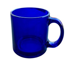 Vintage Cobalt Blue Glass Mug Made in USA Coffee Cup 12 Oz Christmas - $278.12 MXN
