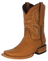 Mens Western Boots Cowboy Dress Buttercup All Real Leather Square Botas Vaquero - £97.42 GBP