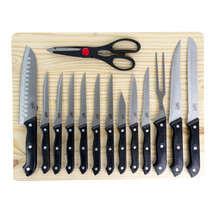 Gibson Home Wildcraft 15 Piece Stainless Steel Cutlery Set With Pine Wood Cutti - $46.95