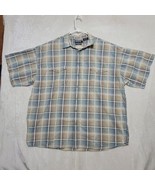 Panhandle Slim Mens Western Shirt XXL Pearl Snap Striped Blue Green Whit... - £20.32 GBP