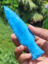 Turquoise Sword Arrowhead Glass Athame 6&quot; | Handmade Crystal Ritual Dagg... - $14.84+