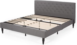 Platform Upholstered King Bed Rebecca By Christopher Knight Home In Charcoal - £199.77 GBP