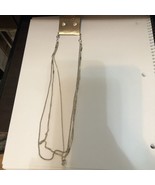 Mia silver tone 3 strand necklace trinagle pendent and earring set fashi... - $6.13