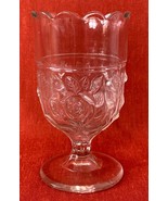 Cordial or Desert Glass, Pedestal, Rose Pattern, 5 1/2&quot;, Scalloped Rim - $206.27 MXN