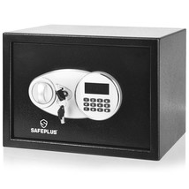 Security Safe Box 2-Layer Cabinet w/Electronic Digital Keypad Deposit Box Black - £116.49 GBP