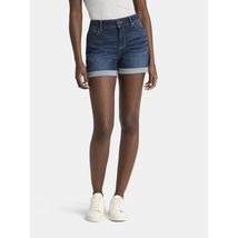 Time and Tru Womens 20 Mid Rise Denim Core Shorts Roll Up 4" Inseam Medi... - $16.10