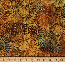 Cotton Batiks Sunflowers Floral Nature Sun Forest Fabric Print by Yard D180.06 - £11.95 GBP