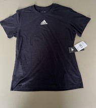 Adidas W Fresh Short Sleeve Regular Fit T Shirt Women’s M Black Black White - $17.82