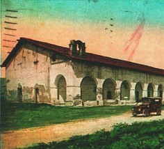 San Fernando California CA san fernando Mission w Antique Car 1920s Vtg Postcard - £3.22 GBP