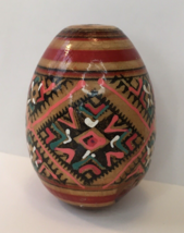 Vintage Russian Ukrainian Wood Easter Egg Hand painted Wooden - £15.43 GBP