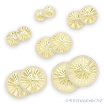14kt Yellow Gold Half-Dome Bead Stud Earrings 14k 14 kt Diamond-Cut Ribb... - $1,226.31 MXN+
