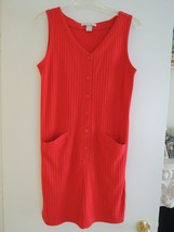 Ladies Dress Size M Red Shift Button Front Ribbed Jumper The Limited $42... - $17.09
