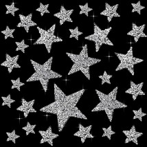 32 Pieces 5 Sizes Iron On Star Patches Adhesive Rhinestone Patches Bling... - $18.32