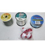 Vintage Lot of 3 New Monofilament Fishing Line Spools &amp; 4 Bobbers - £11.93 GBP