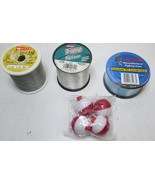 Vintage Lot of 3 New Monofilament Fishing Line Spools &amp; 4 Bobbers - $288.71 MXN