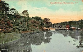 Ballston Spa New York Blue Mill POND~1908 Valentine British Published Postcard - £7.29 GBP