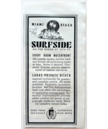 1939 Surfside Hotel Miami Beach Advertisement Florida Ocean Side Travel ... - $367.32 MXN