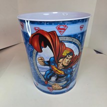 Superman Tin Wastebasket Trash Can DC Comics The Tin Box Co Blue Vintage... - $14.95