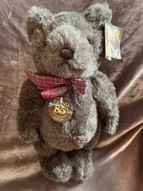 Gund T C Birthday Bear 1982 Jointed Leather Paws 85th Anniversary 12&quot; Plaid Bow - £16.62 GBP