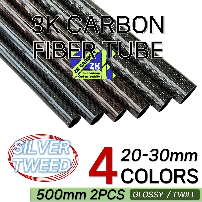 Glossy Colored Carbon Fiber Tube For RC Airplane Drone Diameter 20-30mm ... - £12.70 GBP+