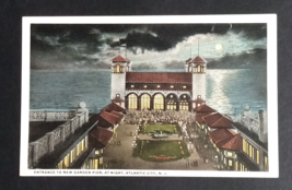 Entrance to New Garden Pier at Night Aerial Atlantic City NJ UNP Postcard c1910s - £7.98 GBP