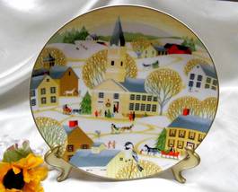 2609 World Book Annual Christmas Plate 1984 Betsey Bates The Village Church  - £11.86 GBP