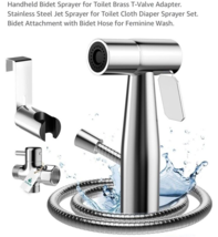 Handheld Bidet Sprayer for Toilet -Brass T-valve Adapter, Sprayer Adjust... - $9.78