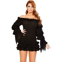 Ruffled Long Sleeve Dress Puffy Sleeves Tattered Off the Shoulder Pirate... - £19.57 GBP