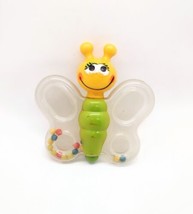 Vintage Playskool 1978 Happy Butterfly Baby Rattle Plastic Beads Yellow ... - £5.44 GBP