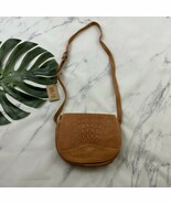 Unisa Vintage 90s Cross Body Purse Bag New Brown Gator Texture Leather W... - $51.43 CAD