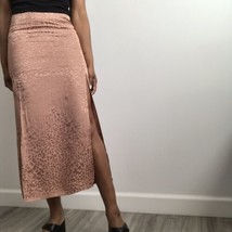 Ella By Vane Anguiano Jacquard Skirt S Maeve Pink Side Zip High Thigh Sl... - $24.85