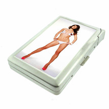 Russian Pin Up Girls D4 Cigarette Case with Built in Lighter Metal Wallet - $19.75