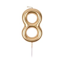 Gold Birthday Candles for Cake, Premium Glitter 8nd Number Candle Birthd... - $21.24