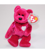 Rare TY Beanie Baby VALENTINA The Red Bear With White Heart And Tags Ret... - $9.28