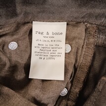 Rag & Bone Women’s Olive Velvet Zipper Leg Corduroy Pants Size 25 Made In USA image 6