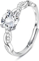 JeweBella 925 Sterling Silver Rings for Women Adjustable Engagement Ring... - $31.43