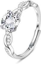 JeweBella 925 Sterling Silver Rings for Women Adjustable Engagement Ring... - £25.04 GBP