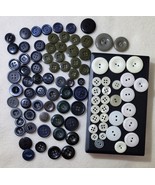 100 Vintage Button Collection  Mixed Styles Materials Craft Sewing Lot R... - $52.72 CAD