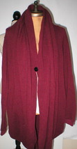 NWT Cardigan Jacket M Wrap New Womens Prim I Am Bordeaux Dark Red Wool Button Op - £193.31 GBP