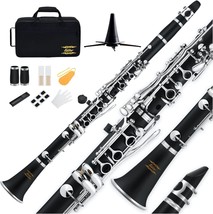 Ebonite Clarinet Nickel-Plated With 2 Barrels, 3 Reeds, White Gloves, A, 300. - £82.89 GBP