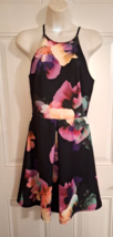 Soprano Black Floral Sleeveless Dress Size Medium - $12.34