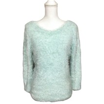 No Boundaries Women&#39;s Juniors Shaggy Pullover Sweater Size XL (15-17) Sea Green - £13.52 GBP