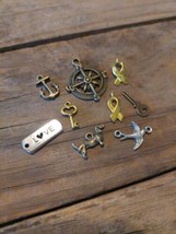 Mixed Charms Set Antiqued Silver Jewelry Making Gold Bronze Vintage To Modern B - £3.58 GBP