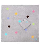 Kashwere Baby Blanket Polka Dot Stone Grey with Bear Cap - £70.12 GBP
