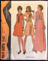 Uncut 70s Size 12 B 34 Princess Dress Maxi McCalls 3417 Pattern Pounds T... - $6.99